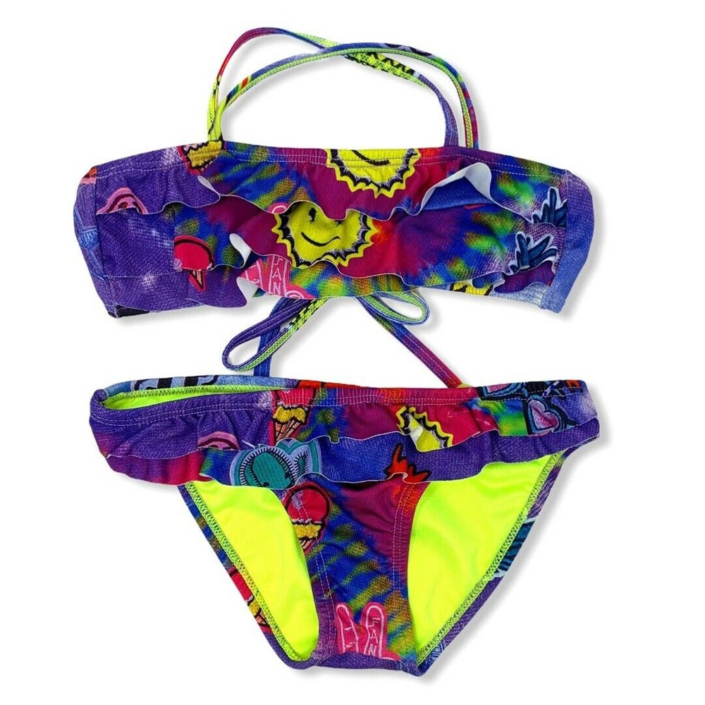 Terez Two Piece Tie Dye Patches Bikini‎ Set Size 8